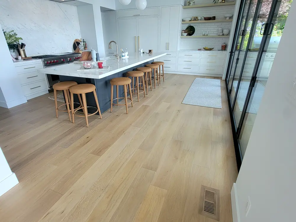 Prefinished plank, waterfront home, Kirkland
