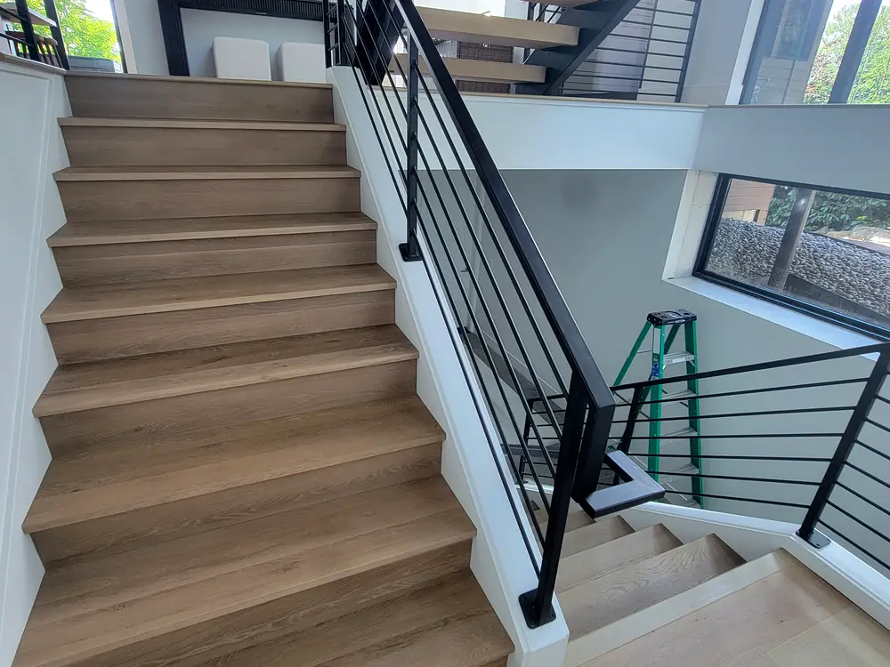 Stair flight, waterfront home, Kirkland