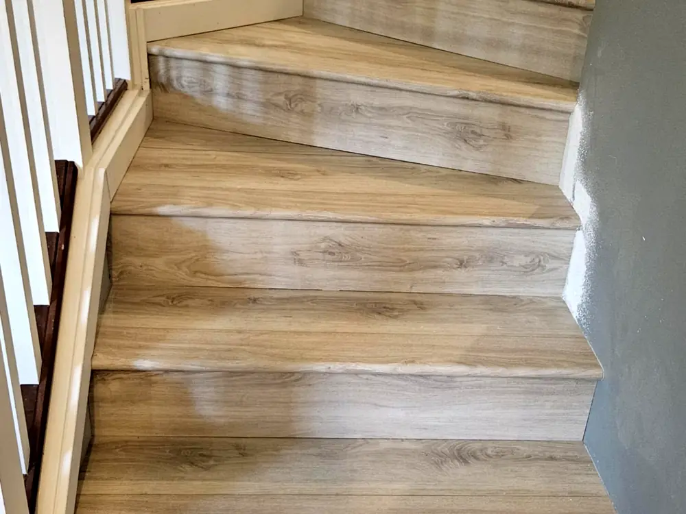 LVP stairs cut to match the floor, Bothell