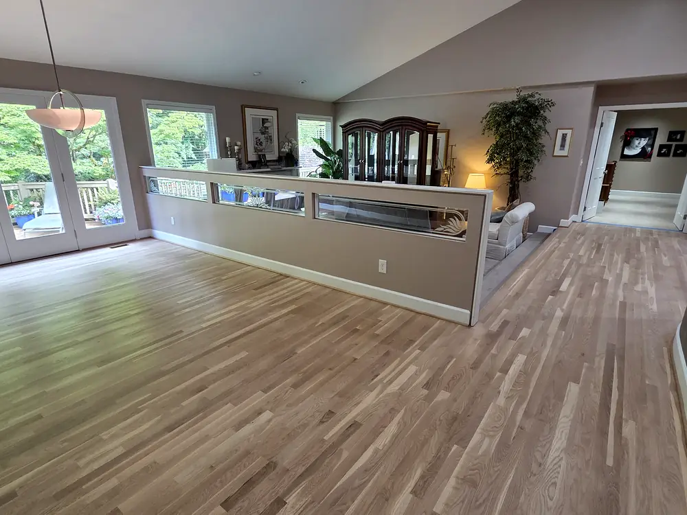 White oak great room, sanded and refinished
